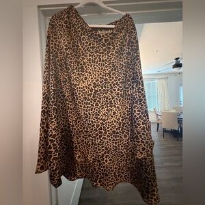 Crown & Ivy Animal Print A-Line Skirt